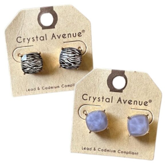 Purple Large Stud Earrings - Picture 6 of 6